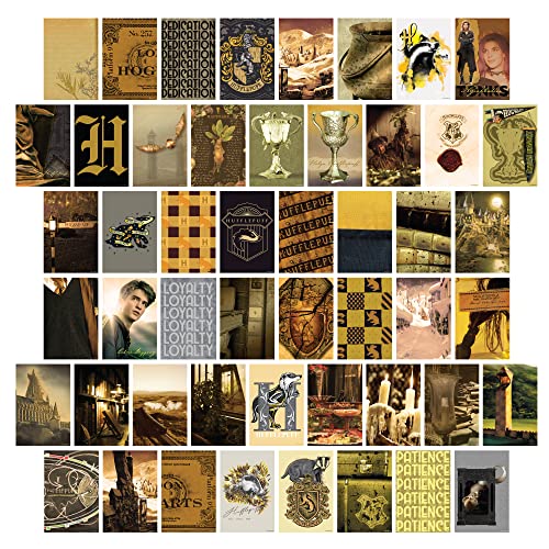CON*QUEST Conquest Journals Harry Potter Hufflepuff-Wand-Collage-Set, 10,2 x 15,2 cm, offizielle Kunstdrucke aus The Wizarding World von CON*QUEST