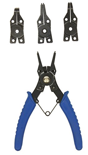 CON:P CPT179004 Sicherungsring-Zange mit 4 Einsätzen, Blau, Schwarz von Werkzeyt