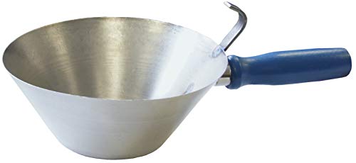 CON:P Gipserpfanne Ø 180 x 75 mm - Konische Form - Stabiles Metall - Lackierter Holzgriff - Zum Anrühren von Mörtel, Spachtelmasse & Co. / Mörtelpfanne / Maurerpfanne / CP880180 von CON:P