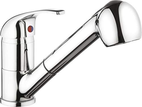 Cornat Spültisch-Einhebelarmatur "Leon" - Hochwertiger Messingkörper - verchromt - Ausziehbare Schlauchbrause / Hochdruck-Armatur / Küchenarmatur / Wasserhahn / SA855 von Cornat