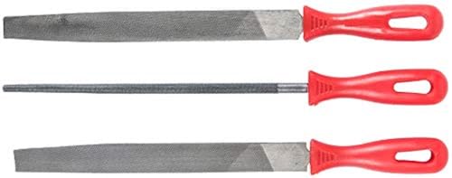 Werkzeyt Feilensatz 3-teilig - Geeignet für sämtliche Metalle - 200 mm Feilenlänge - Kunststoff-Griffe - Hochwertige Carbonklingen / Rundfeile / Halbrundpfeile / Flachstumpffeile / CPT966903 von Werkzeyt