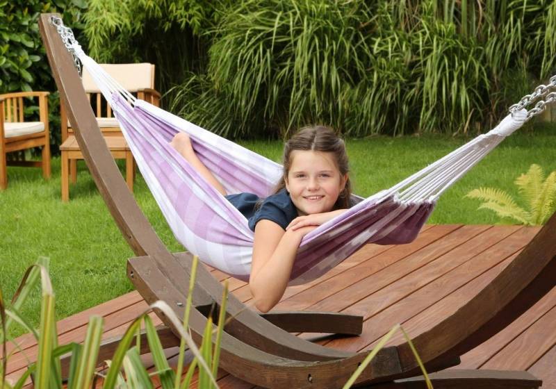 CONACORD Hängematte mycona Hängematte Garda violett kariert, Gesamtlänge von 300 cm von CONACORD