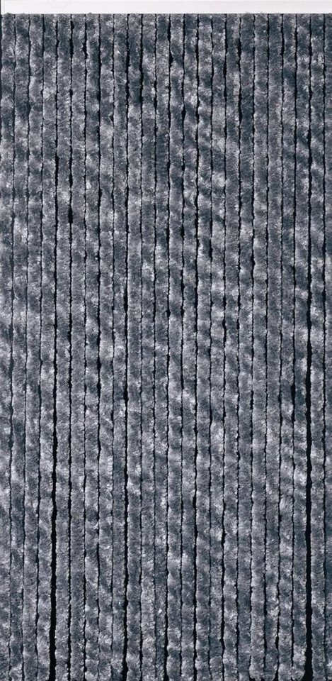 CONACORD Türvorhang Decona Flauschvorhang silber grau, Hakenaufhängung, halbtransparent, 100 x 200 cm, Chenille - inkl. Tragetasche von CONACORD