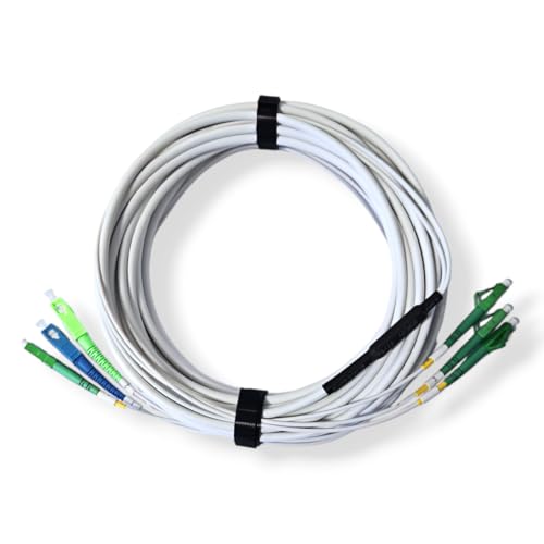 CONBIC® 3x LC/APC auf SC/UPC, SC/APC, LC/APC, 3F, Singlemode, 9/125um, OS2, Weiß, Ø 5.0mm, LSZH, G.652.D, MULTICONNECT Lichtwellenleiterkabel (15m) von CONBIC