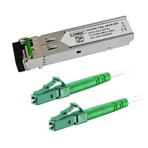 CONBIC® GPON + LCA (8°) Glasfaserkabel Combo SFP Modul (FTTH) – Kompatibel mit Fritz!Box 5530 5590 Fiber, Glasfaser-Transceiver (30m) von CONBIC
