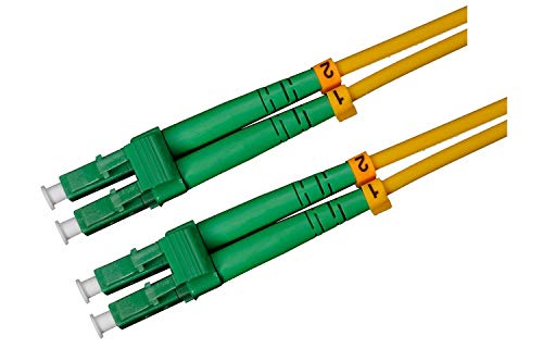 CONBIC® LWL Glasfaser-Kabel – 5m OS2 gelb, LC/APC auf LC/APC Stecker, Duplex 9/125 Patchkabel – Lichtwellenleiter 5 Meter von CONBIC