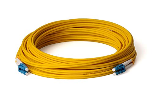 CONBIC® LWL Glasfaser-Kabel – 90m OS2 gelb, LC/UPC-LC/UPC Stecker, Singlemode, Duplex 9/125 Patchkabel – Lichtwellenleiter 90 Meter (indoor cable) von CONBIC