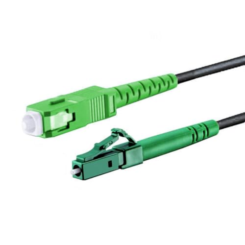 CONBIC® LWL Glasfaser-Kabel – OS2 schwarz, SC/APC auf LC/APC 8° Stecker, Simplex 9/125 Patchkabel – Lichtwellenleiter Meterauswahl G.657.A2 (5m) von CONBIC