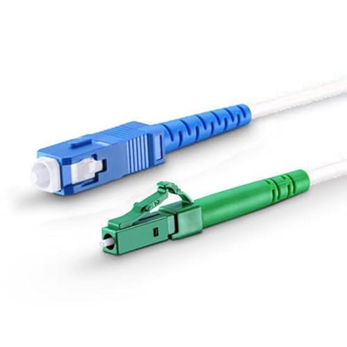 CONBIC® LWL Glasfaser-Kabel – OS2 weiß, LC/APC auf SC/UPC Stecker, Simplex 9/125μm Patchkabel Singlemode – Lichtwellenleiter LSZH (50m) von CONBIC