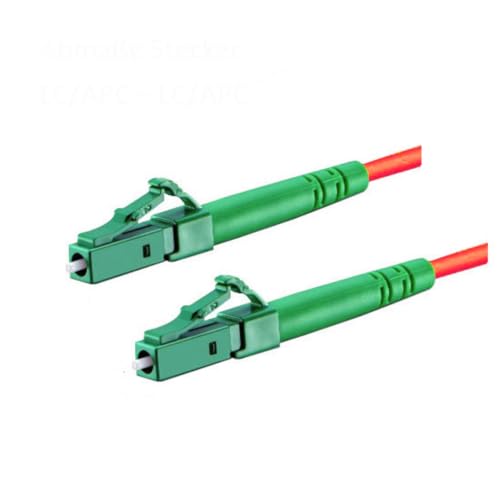 CONBIC® LWL Simplex Glasfaserkabel LC/APC 8° zu LC/APC 8°, rot, OS2 Patchkabel, 9/125μm, LSZH, FTTH Lichtwellenleiter, G.657.A2 (5m) von CONBIC