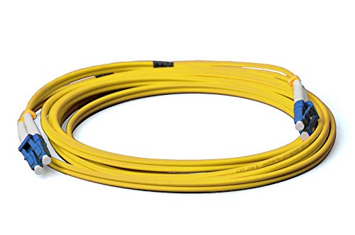 CONBIC LWL Glasfaser-Kabel – 10m OS2 gelb, LC auf LC Stecker, Duplex 9/125 Patchkabel – Lichtwellenleiter 10 Meter von CONBIC