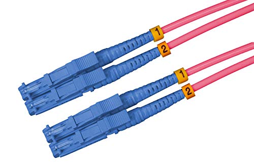 CONBIC LWL Glasfaser-Kabel – 1m OM4 E2000/UPC auf E2000/UPC Stecker, Duplex 50/125 Patchkabel – Lichtwellenleiter 1 Meter von CONBIC