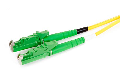 CONBIC LWL Glasfaser-Kabel – 1m OS2 gelb, E2000/APC auf E2000/APC Stecker, Duplex 9/125 Patchkabel – Lichtwellenleiter 1 Meter von CONBIC