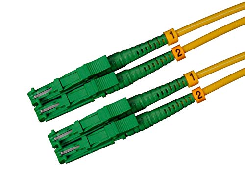 CONBIC LWL Glasfaser-Kabel – 20m OS2 gelb, E2000/APC auf E2000/APC Stecker, Duplex 9/125 Patchkabel – Lichtwellenleiter 20 Meter von CONBIC