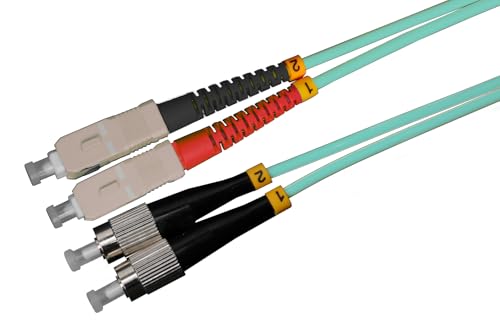 CONBIC LWL Glasfaser-Kabel – 2m OM3 SC/UPC-FC/UPC, Multimode Duplex 50/125 Patchkabel – Glasfaser Lichtwellenleiter 2 Meter CONBIC LWL Glasfaser-Kabel – 2m OM3 SC/UPC-FC/UPC, Multimode Duplex 50/125 Patchkabel – Glasfaser Lichtwellenleiter 2 Meter von CONBIC