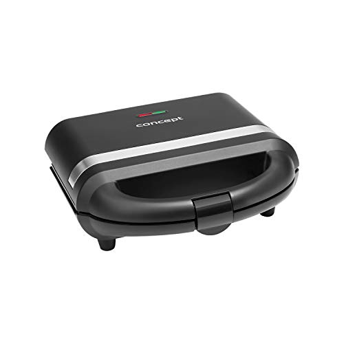 CONCEPT Hausgeräte SV3052 Sandwichmaker 700W Sandwichtoast (Quadratisch) Schwarz/Silber von Concept