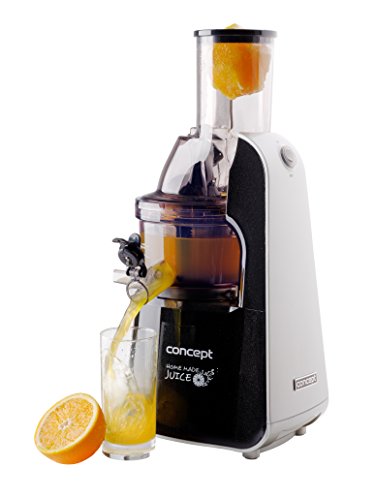 CONCEPT Hausgeräte LO7067 Entsafter HOME MADE JUICE mit XXL einfüllöffnung, 7,5 cm, Slow Juicer, BPA frei, der Spezialist für Johannisbeeren, 60 Um./min., Silber + Schwarz, 240 W, 1 l von Concept