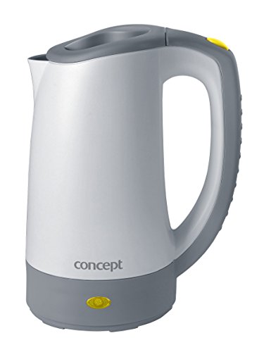 CONCEPT Hausgeräte rk7010 Kunstoff Wasserkocher mit 2 Tassen, 110-240 V, Kuststoff, automatischer Spannungsumwandler, 0,4 L, 600 W, grau/weiß von Concept