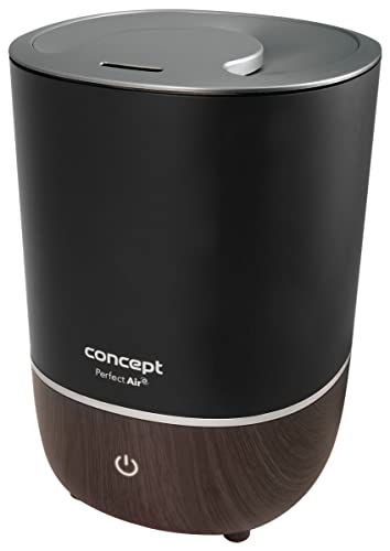 Concept Hausgeräte ZV1210 Perfect Air Luftbefeuchter, Aromatherapie Diffusor, 4 Liter, 3 Stufen der Dampfintensität, Geeignet für Räume bis 30 m2 (Schwarz) von Concept