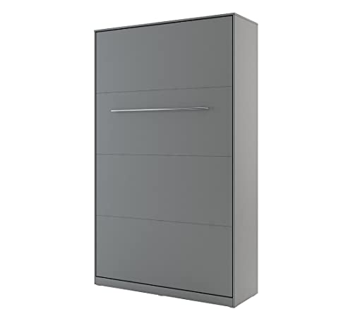 Schrankbett Concept PRO Vertikal, Wandklappbett, Bettschrank, Wandbett, Schrank mit integriertem Klappbett, Funktionsbett (120 x 200 cm, Grau, Vertikal) von CONCEPT PRO moebel24_pl