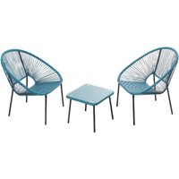 Concept-usine - 2er-Set Sessel + Couchtisch blau acapulco von CONCEPT-USINE
