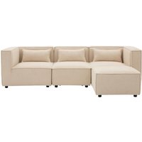 3-Sitzer-Sofa aus modularem Frottee mit Ottomane, Beige MODULAR 3-Sitzer-Sofa aus modularem Frottee mit Ottomane, Beige MODULAR von CONCEPT-USINE