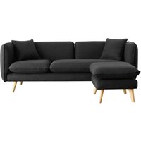3-Sitzer-Sofa und 1 Polsterhocker aus Stoff, anthrazitgrau isko - Grau von CONCEPT-USINE