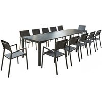 Concept-usine - Ausziehbarer Tisch und 12 Aluminiumstühle olhao von CONCEPT-USINE