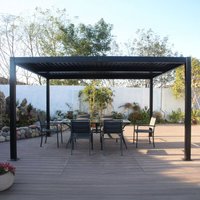 Bioklimatische Pergola 4x3m anthrazitgraue Aluminiumstruktur hydra von CONCEPT-USINE