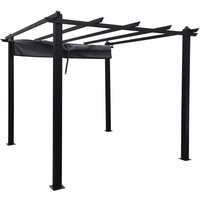 Pergola mit freistehender 3 x 3 m Aluminiumstruktur und grauem Stoff regia von CONCEPT-USINE