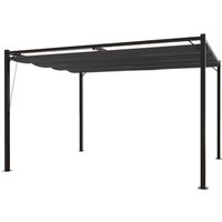 Freistehende Gartenlaube 3 x 4 m aus Stahl und grauem Stoff tusa von CONCEPT-USINE