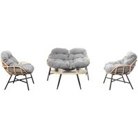 Concept-usine - Gartenmöbel-Set 4-Sitzer Sofa + Sessel Dunkelgrau evora von CONCEPT-USINE