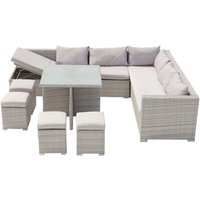 Gartenmöbel-Set für 10 Personen aus grauem/grauem Harz fidji von CONCEPT-USINE