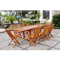 Gartenmöbel aus Teakholz 8 Personen - rechteckiger Tisch + 8 Stühle lubok - Holz von CONCEPT-USINE