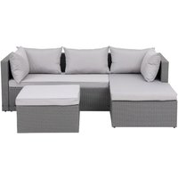 Concept-usine - Gartenmöbel aus grauem/hellgrauem Rattan 4 Plätze lecci von CONCEPT-USINE