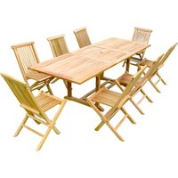 Gartenmöbel aus massivem Teakholz 8-10 Personen rechteckig 8 Stühle kajang von CONCEPT-USINE
