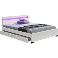 Concept-usine - LED-Bettgestell mit Stauraum 160 x 200 cm Weiß enfield von CONCEPT-USINE