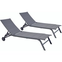 Concept-usine - Lot von 2 Liegestühlen aus dunkelgrauem Aluminium lisboa Concept-usine - Lot von 2 Liegestühlen aus dunkelgrauem Aluminium lisboa von CONCEPT-USINE