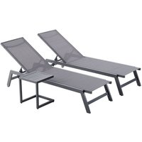 Concept-usine - Set von 2 Liegestühlen und einem grau-schwarzen Beistelltisch prato Concept-usine - Set von 2 Liegestühlen und einem grau-schwarzen Beistelltisch prato von CONCEPT-USINE