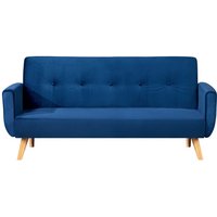 Concept-usine - Skandinavisches 3-Sitzer-Schlafsofa aus blauem Samt berlin - Blau von CONCEPT-USINE