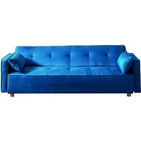 Skandinavisches Sofa 3-Sitzer, umwandelbar, mit Stoffbezug, blau copenhague - Blaue Ente von CONCEPT-USINE