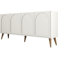 Cremefarbenes 4-türiges Sideboard mit gebogenem Design 180x81cm LISTER von CONCEPT-USINE