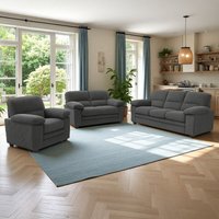 Dunkelgraue Cord-Sofagarnitur + 2-Sitzer + Sessel LINCOLN Dunkelgraue Cord-Sofagarnitur + 2-Sitzer + Sessel LINCOLN von CONCEPT-USINE