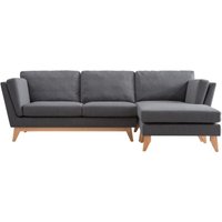 Ecksofa mit 4 Plätzen in dunkelgrauem Stoff, umkehrbar NORDEN von CONCEPT-USINE