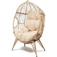 Concept-usine - Ei-Sessel mit Fuß aus Kunstharz mit Rattan-Effekt, beige jane Concept-usine - Ei-Sessel mit Fuß aus Kunstharz mit Rattan-Effekt, beige jane von CONCEPT-USINE