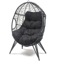 Concept-usine - Sessel Ei auf Standfuß aus schwarzem Rattan-Effekt-Harz jane von CONCEPT-USINE