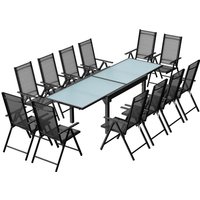 Garten ausziehbarer Tisch mit 12 Stühlen aus Aluminium und PVC-Gewebe brescia Garten ausziehbarer Tisch mit 12 Stühlen aus Aluminium und PVC-Gewebe brescia von CONCEPT-USINE