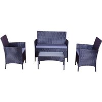 Gartenmöbel-Set für 4 Personen aus schwarz-grauem Rattan MYKONOS von CONCEPT-USINE