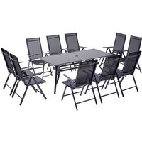 Gartentisch und 10 Aluminiumstühle rimini - Grau von CONCEPT-USINE