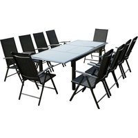 Gartentisch und 10 Stühle aus grauem Aluminium ravenne von CONCEPT-USINE